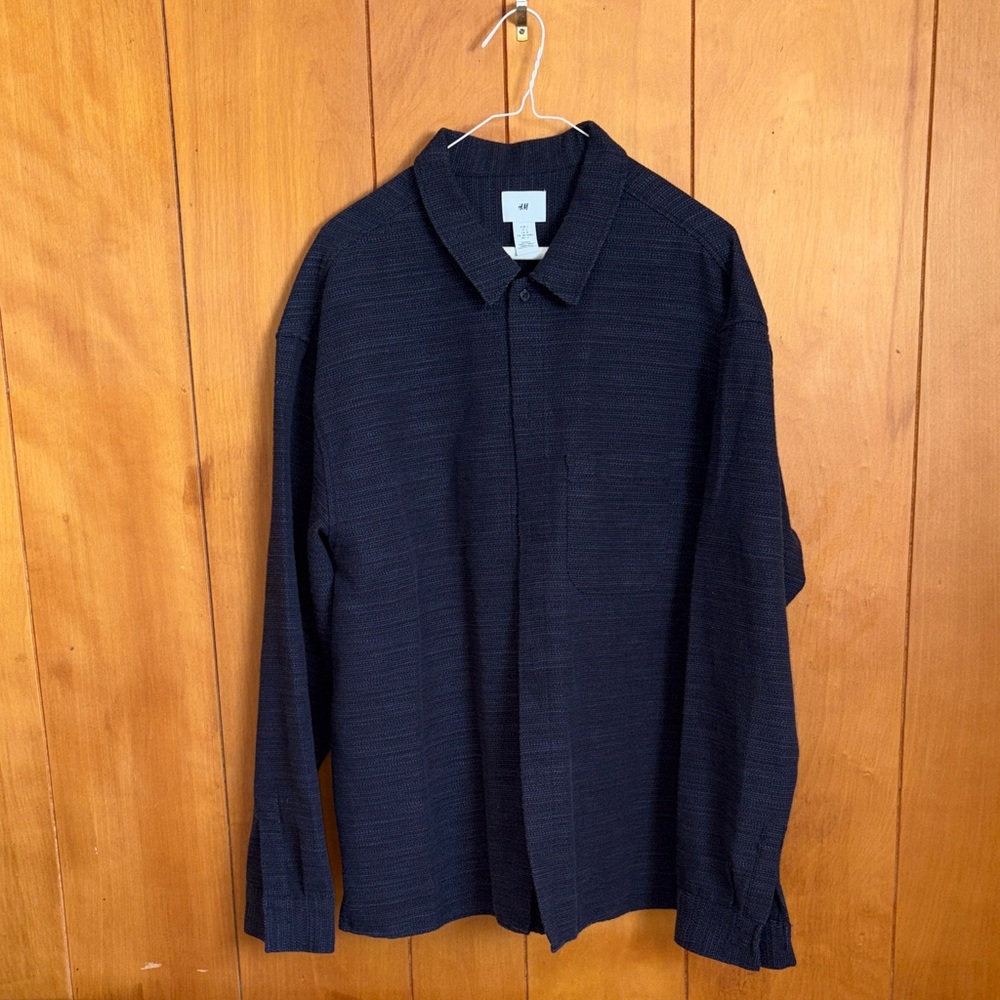 H&M Charcoal Textured Polo Shirt
